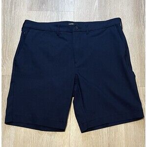Express Slim Fit Chino Shorts Men's 34 Navy Blue 8" Inseam Stretch